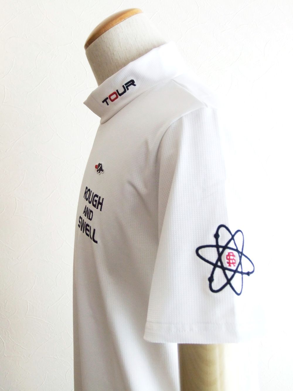 GALAXY MOCK  (ホワイト)  モックネック 半袖ポロシャツ RSM-22037