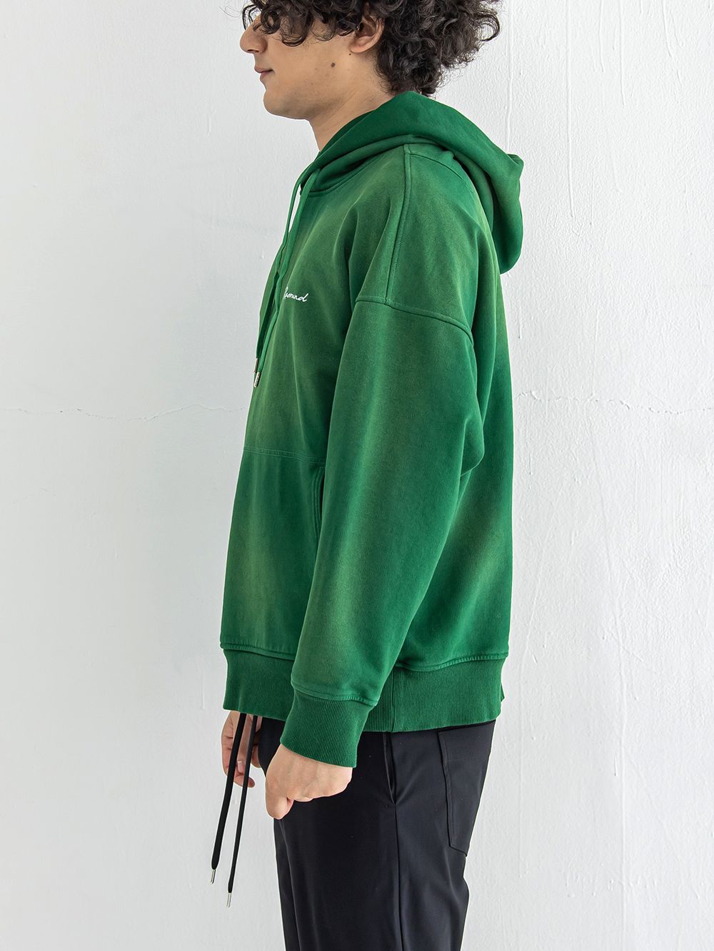 VINTAGE loose hoodie  (グリーン)  度詰め裏毛ヴィンテージルーズパーカー