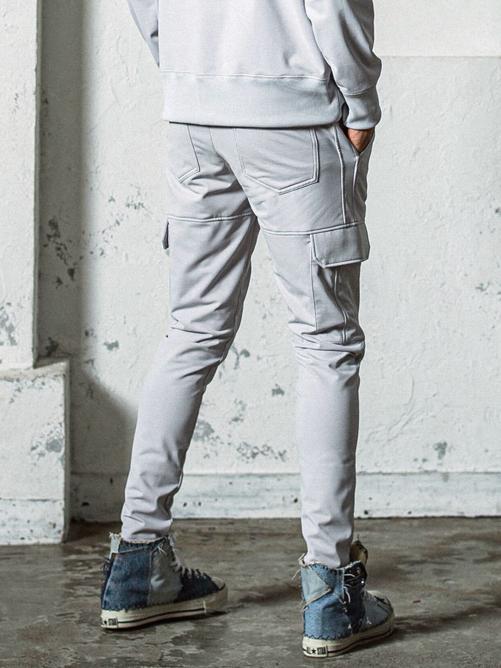 DARRELL SWEATCARGO PANTS  ダレル スウェット カーゴパンツ (グレー) RC35-ST-010