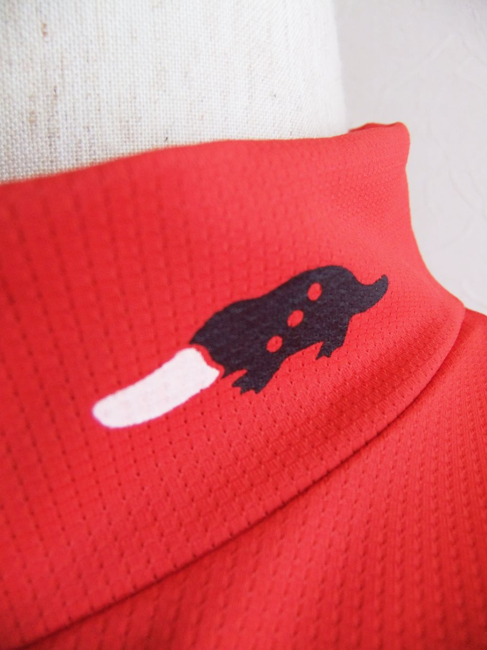 SIMPLE LOGO MOCK L.S.  ( レッド )  モックネック 長袖ポロシャツ  RSM-21229