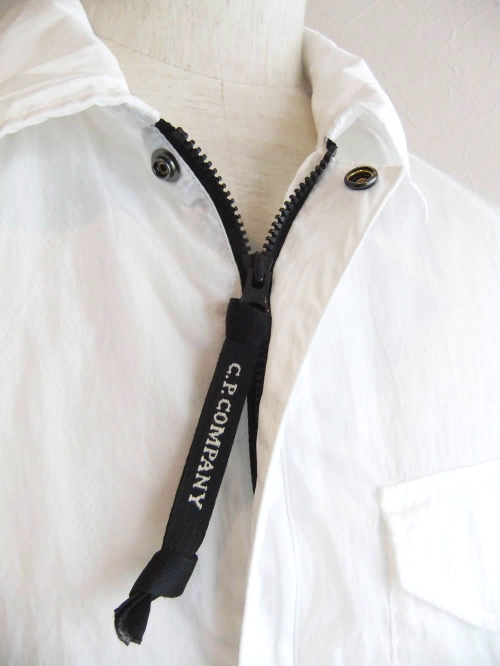 CHROME-R ZIP LENZ OVERSHIRT  (ホワイト)  ジップアップ オーバーシャツ
