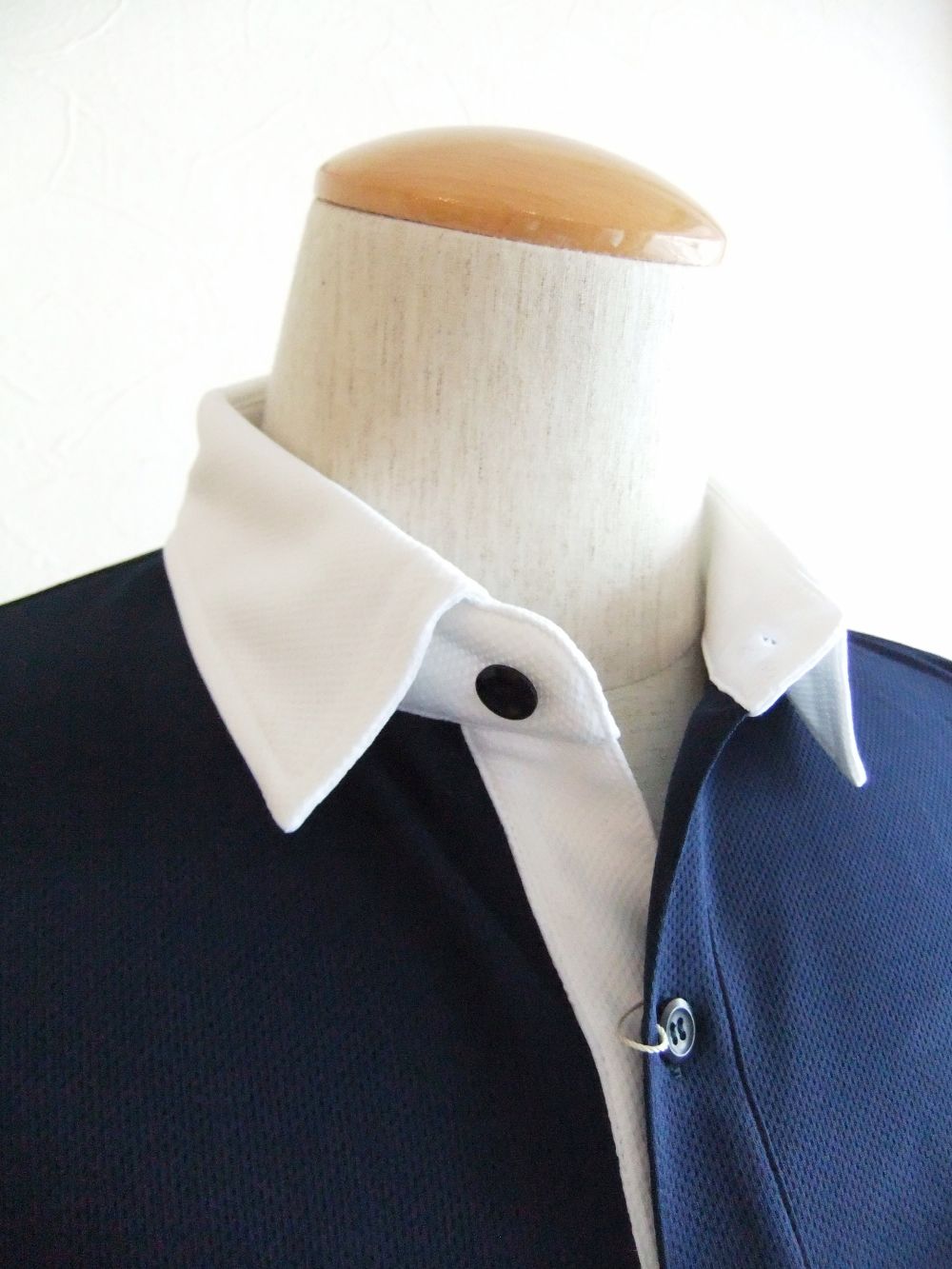 rough & swell - COLOR COLLAR POLO ( ネイビー ) 半袖B.D.ポロ RSM-22008 | 4.444glad