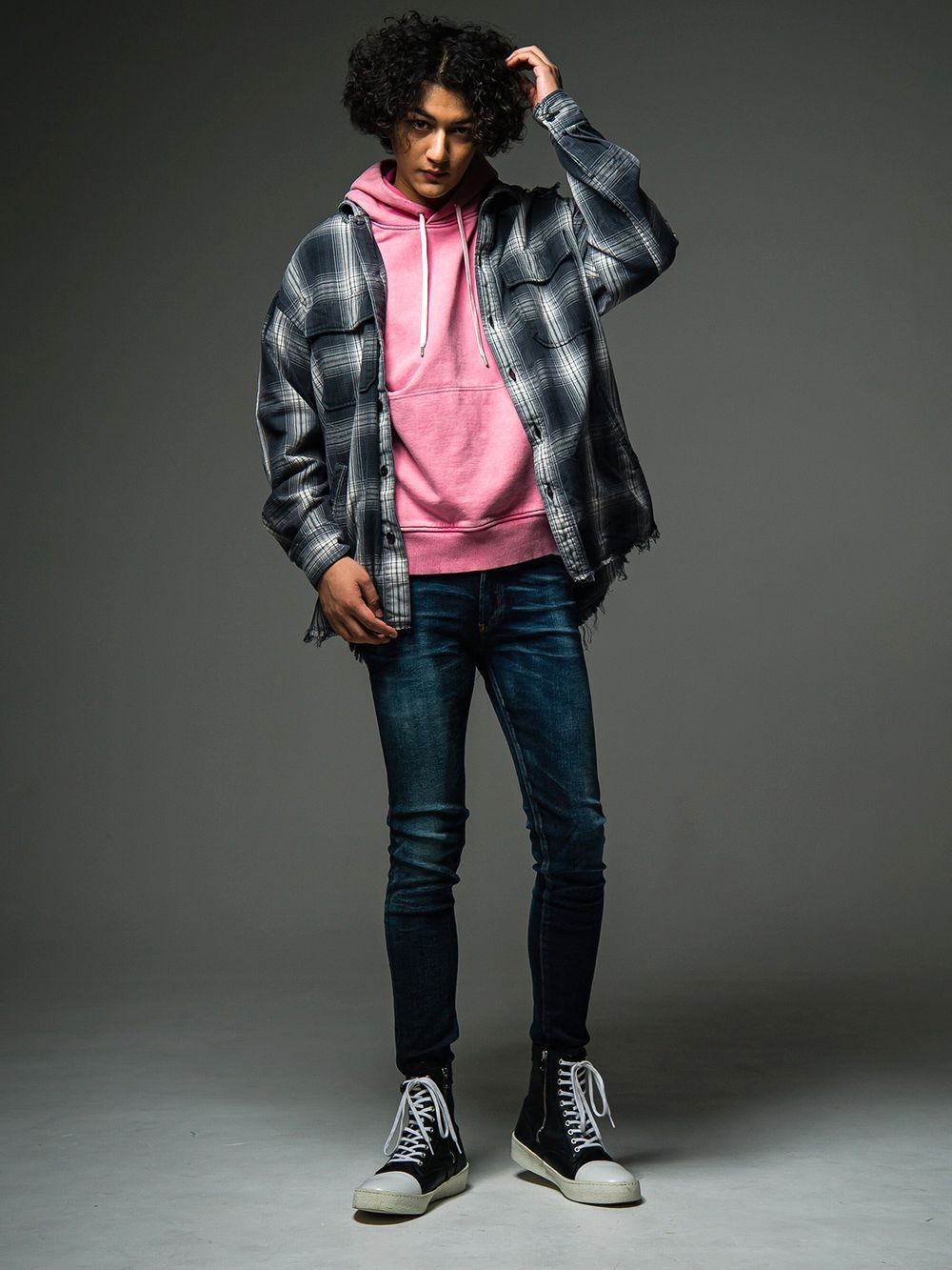 VINTAGE loose hoodie  (ピンク)  度詰め裏毛ヴィンテージルーズパーカー