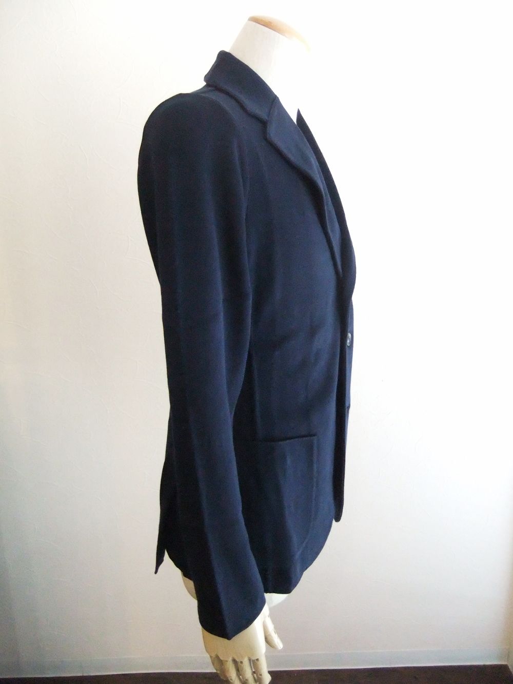 KNIT 2B JACKET  (ネイビー)   コットン ニットジャケット