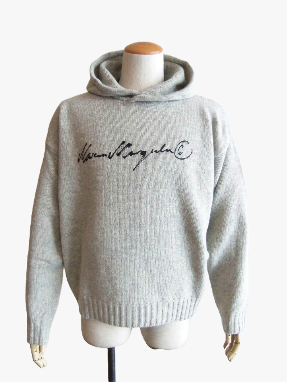 《MM➅》 Maison Margiela  (ホワイト)  フード付き ニット プルオーバー