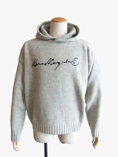 《MM➅》 Maison Margiela  (ホワイト)  フード付き ニット プルオーバー