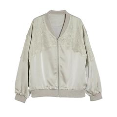 レース重ね サテン ZIP ブルゾン    MML100JEA