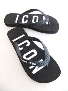 《LADIES》 BE ICON FLIP FLOPS  (ブラック) ビーチサンダル