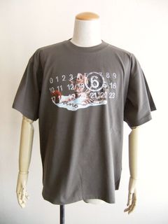 《MM➅》 Maison Margiela   CAT / LOGO PRINT T-SHIRT (グレー) ロゴTシャツ