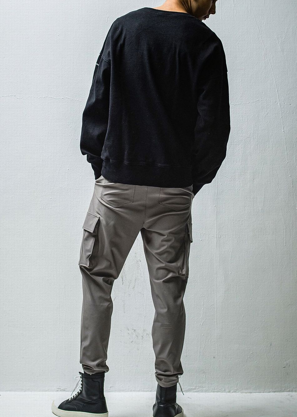 wafful thermal loose trainer  RC27-C-002 (ブラック)  ワッフルサーマルルーズトレーナー
