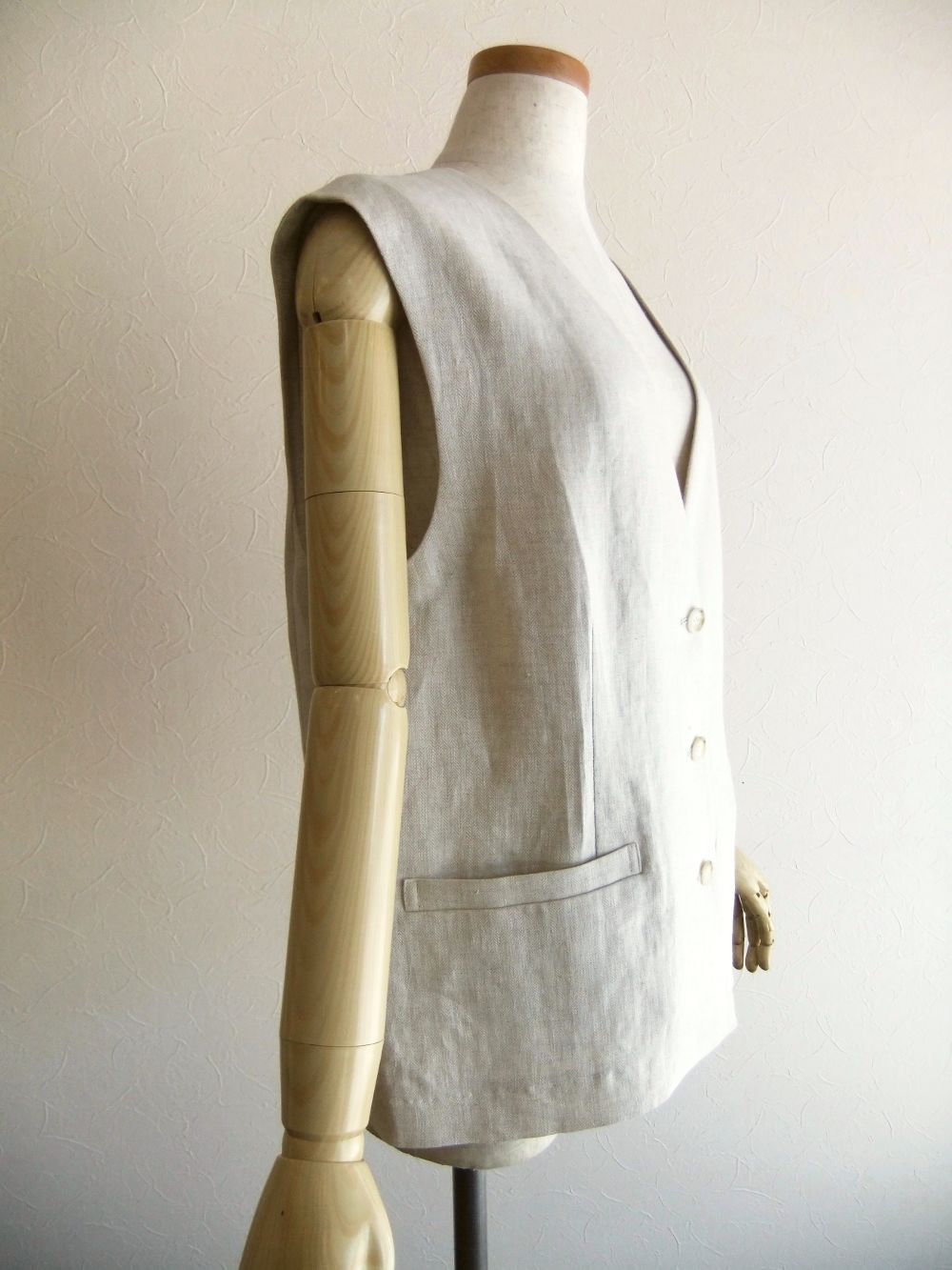 Linen Herringbone Gilet  リネン ヘリンボーン ジレ    515407