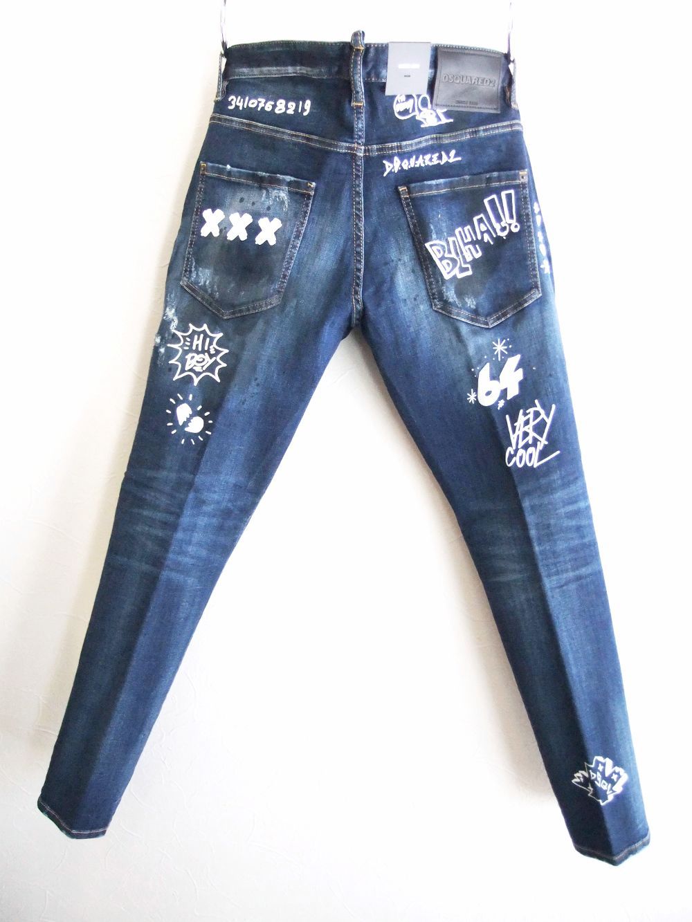 Dsquared2 - DARK GRAFFITI WASH SKATER DENIM JEANS