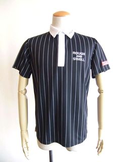 TORINO POLO   (ブラック)   半袖 ストライプ柄 ポロ  RSM-26011