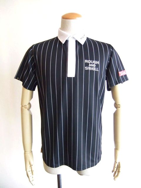 TORINO POLO   (ブラック)   半袖 ストライプ柄 ポロ  RSM-26011