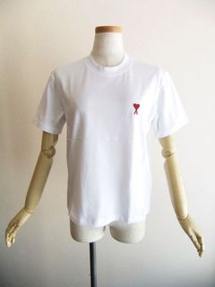 【レディース】 AMI DE COEUR Tシャツ (ホワイト）  ロゴ半袖 Tシャツ
