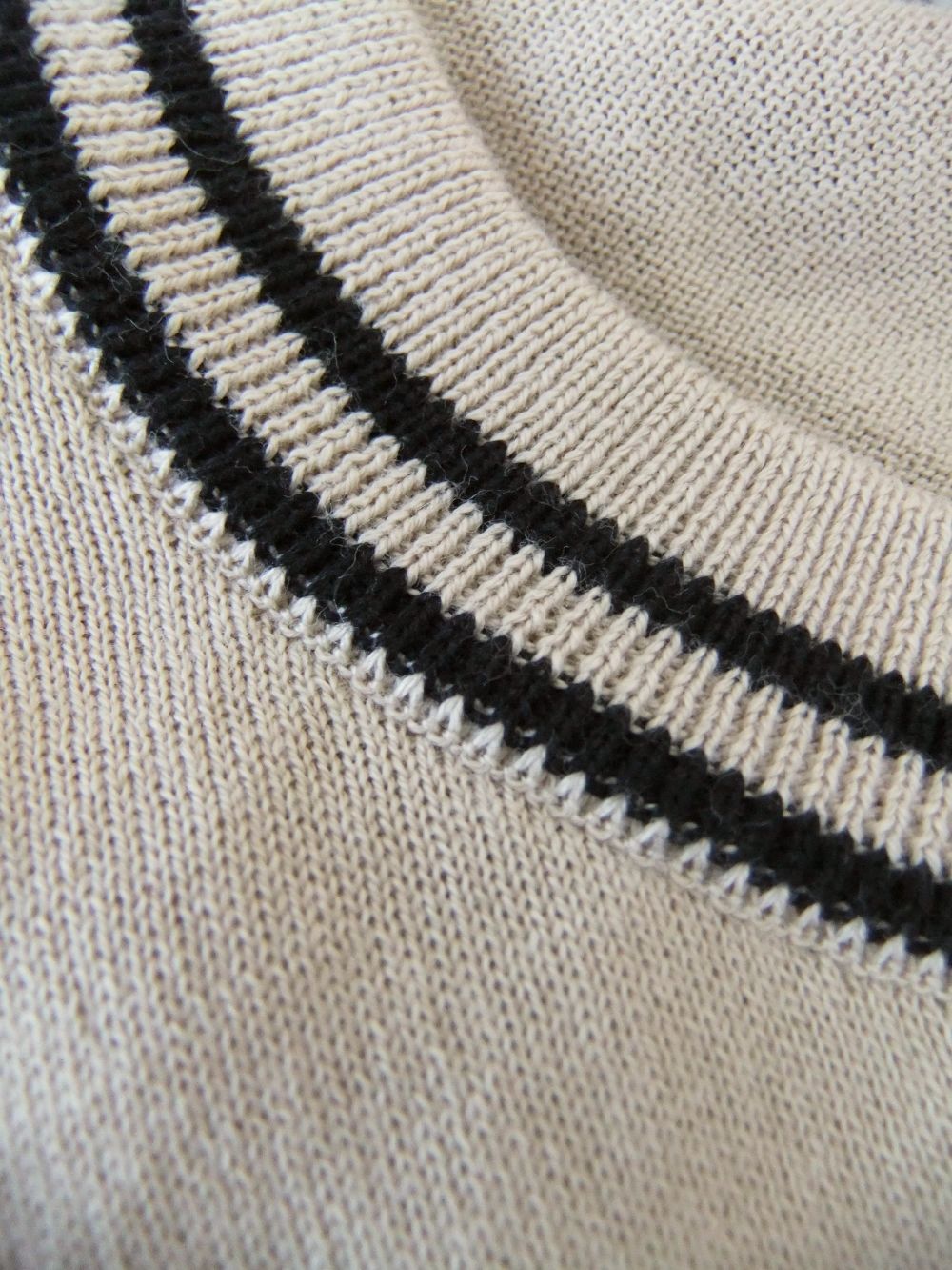 《LADIES》 S4619  30G コットン 半袖 ティッピングクルーネックニット