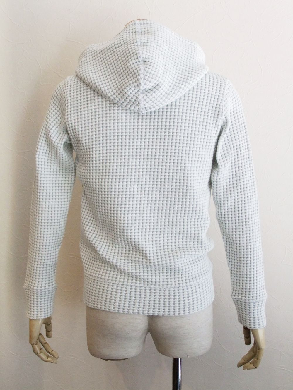 BIG WAFFLE hoodie   コットンワッフル ダブルジップパーカー (アイボリー)