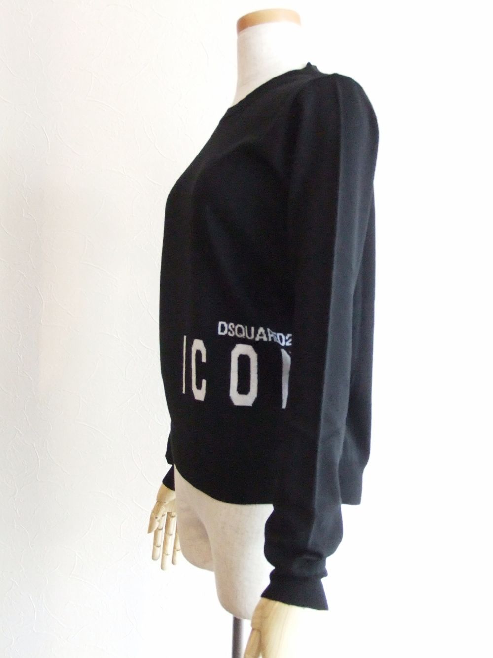 LADIES SIDE LOGO KNIT ウール クルーネックセーター  S80HA0003