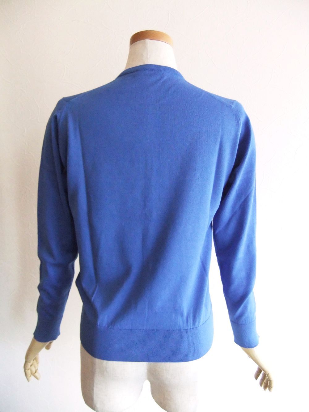 《LADIES》 ELINOR  30G コットン クルーネック カーディガン 【MODERN FIT】