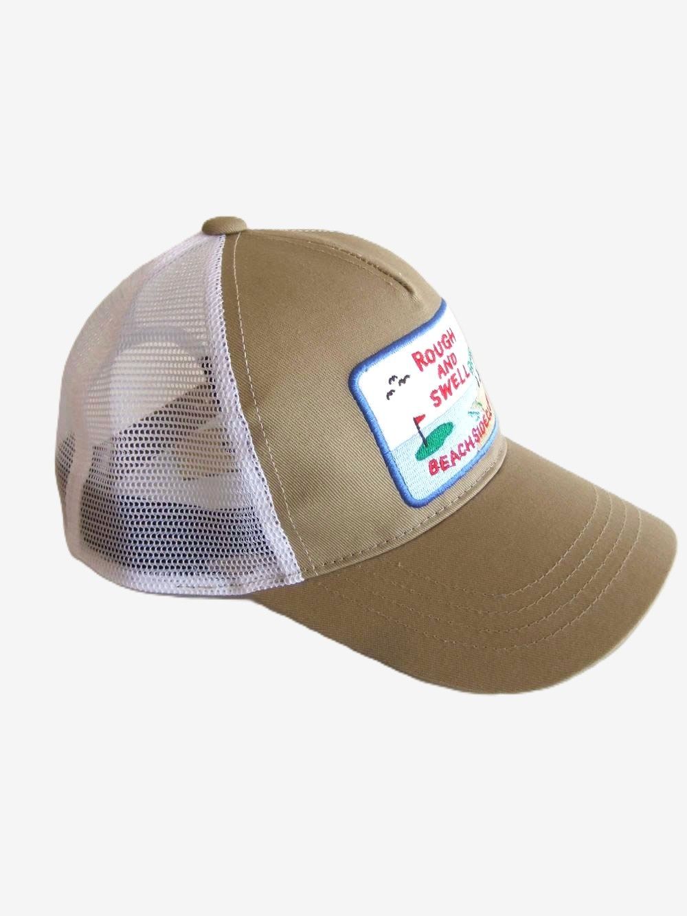 BEACH SIDE MESH CAP  (ベージュ)   ロゴ入り ワッペン付き キャップ    RSA-26004