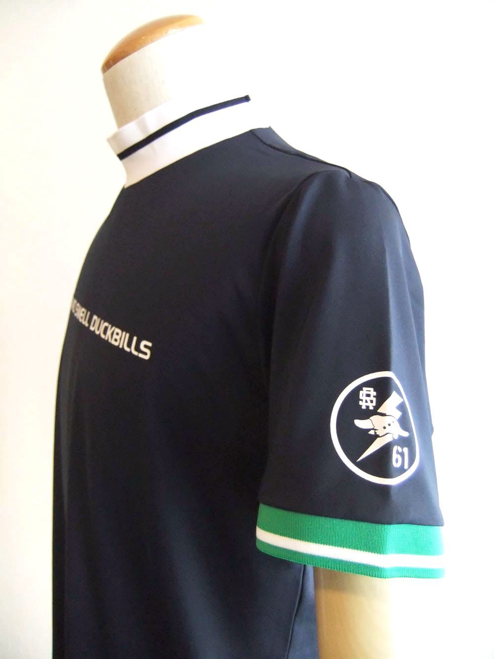 COLORFUL RIB MOCK  (ネイビー)  半袖モックネック ポロシャツ  RSM-26035