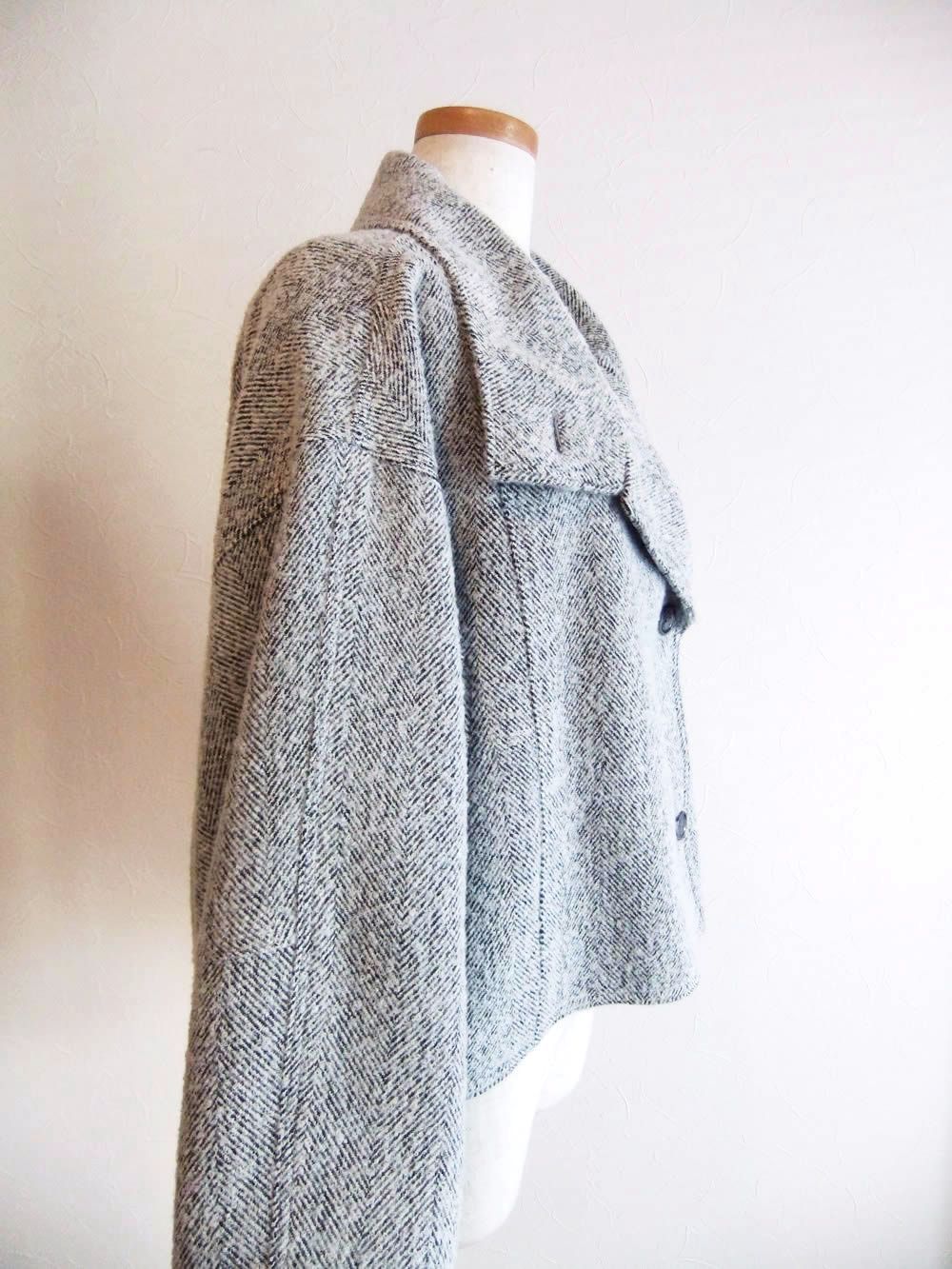 SILK BLEND HERRINGBONE STAND BLOUSON   シルク混 ヘリンボーン ブルゾン   545410