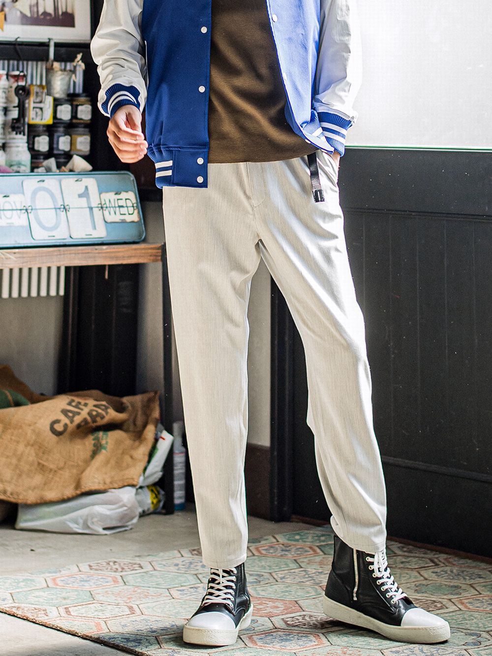 PAT WIDE EASY PANTS   ワイド イージーパンツ （グレー） RC31-ST-036