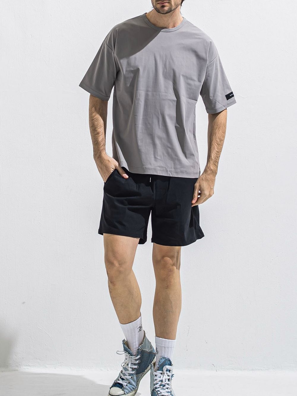 NYLON OVER T  (グレー)   ナイロンオーバーTシャツ