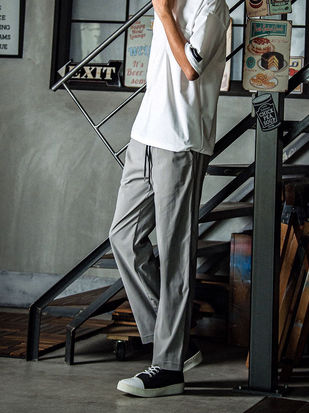 CHRIS EASY WIDE PANTS   ワイド イージーパンツ （グレー） RC31-016W