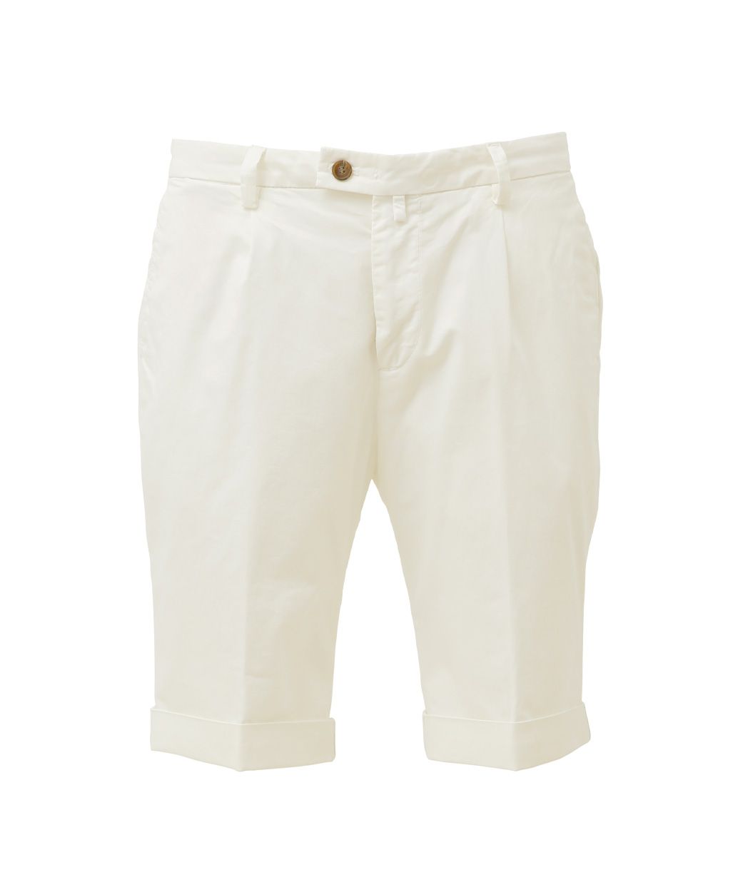 BRIGLIA 1949   ( ホワイト ) コットンストレッチ ワンプリーツスリムショーツ