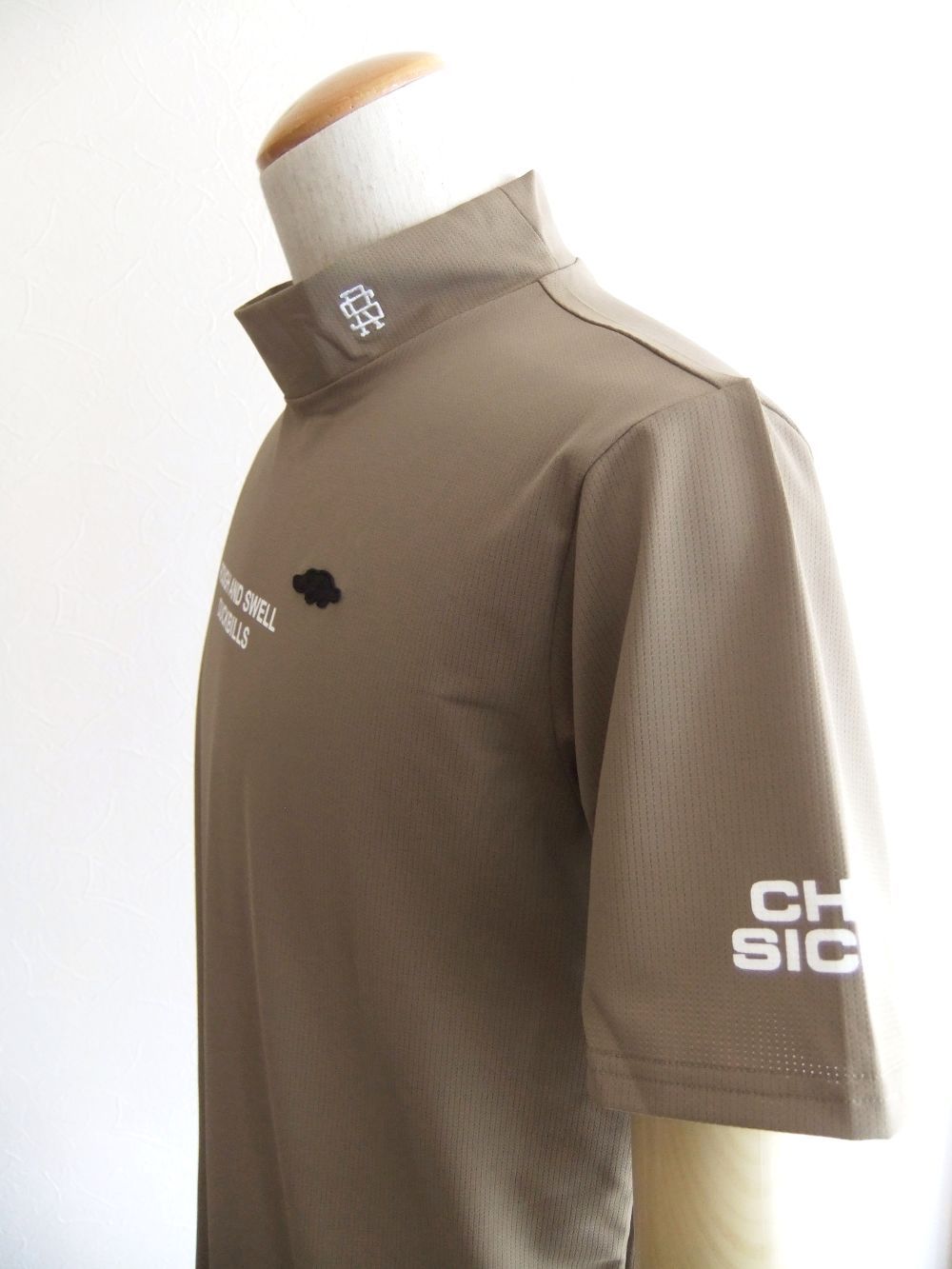 CHIC SICK TOUR MOCK  (ベージュ)  モックネック 半袖ポロシャツ RSM-23020
