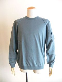 SEA ISLAND COTTON CREW NECK KNIT  (ブルー） コットン クルーネック セーター