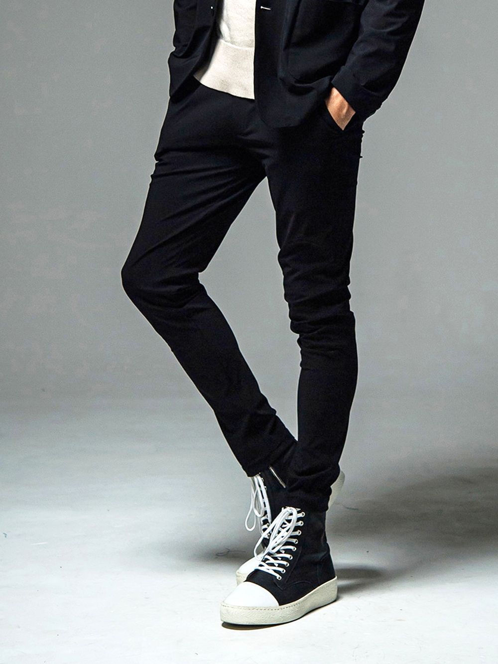 CHRIS EASY TUCK PANTS スラックス イージー タックパンツ (ブラック)
