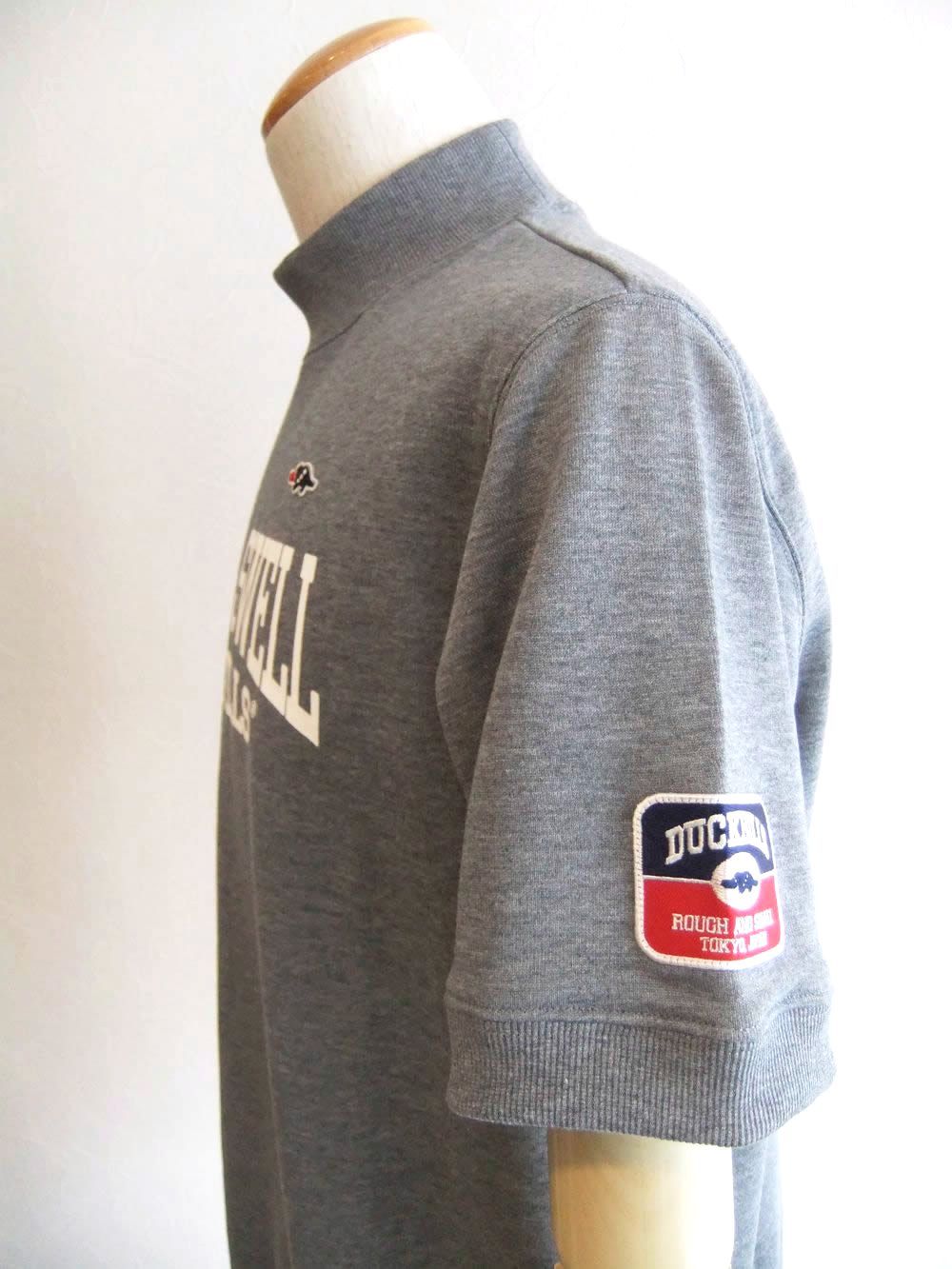 CUDA SWEAT MOCK  ロゴ入り 半袖 モックネック スウェット  (グレー) RSM-26039