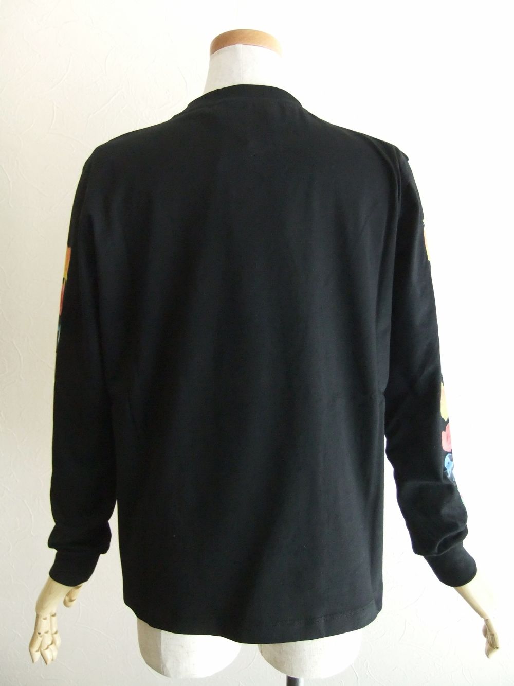 《LADIES》 ミニロゴ コットン ❤プリント 長袖 Tシャツ (ブラック)  3241MDM171
