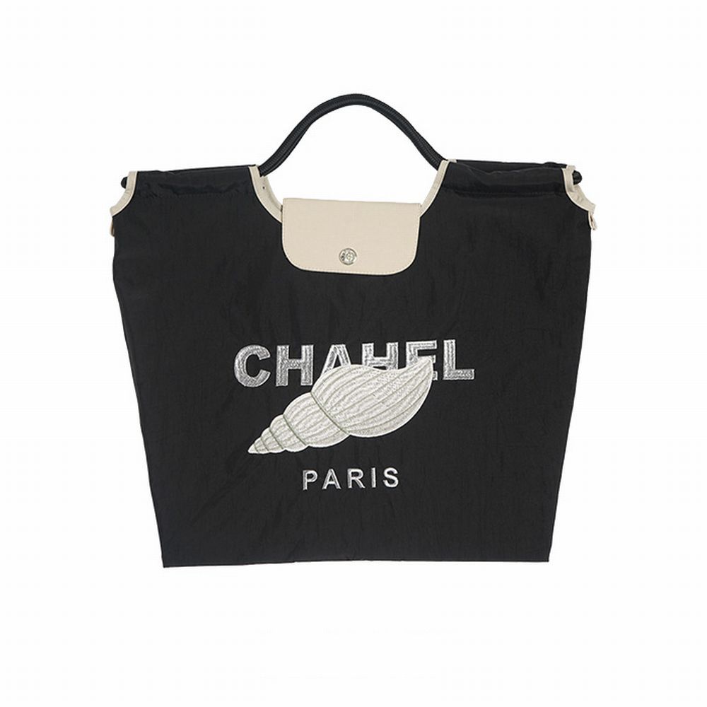 【MICALLE MICALLE Account】 HOMMAGE SPIRAL SHELL MOTIF FLAP BAG (ブラック) オマージュ フラップ トートバッグ  MAD119GEB