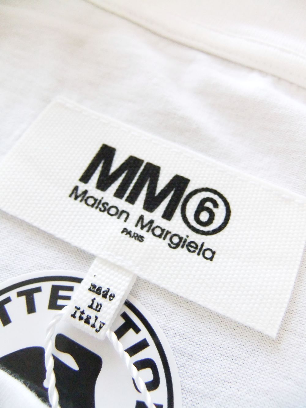 MM6 MAISON MARGIELA (ホワイト) ロゴ Tシャツ - XS