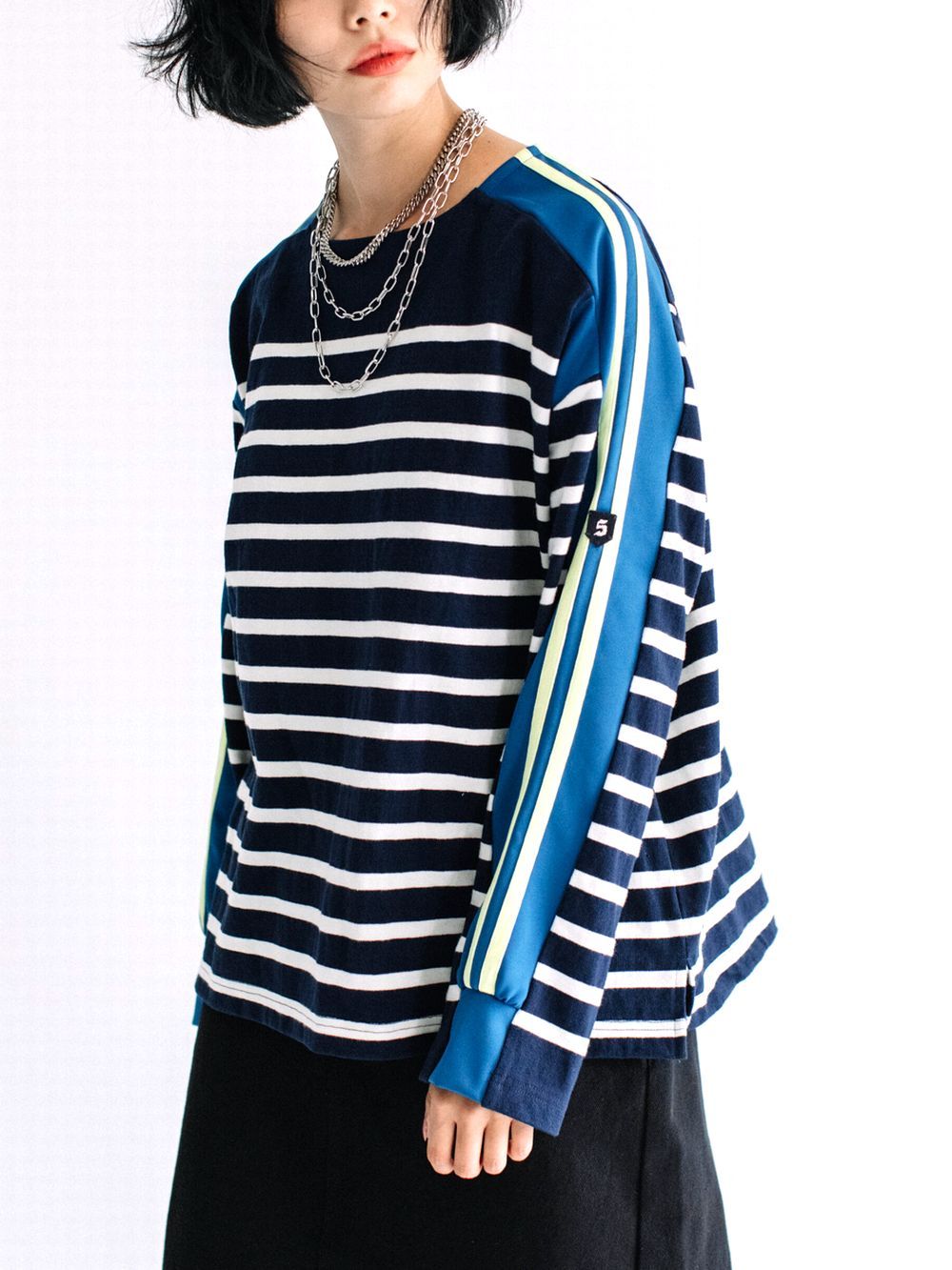 バスクボーダー ジャージMIX 長袖 Tシャツ  BB31-909