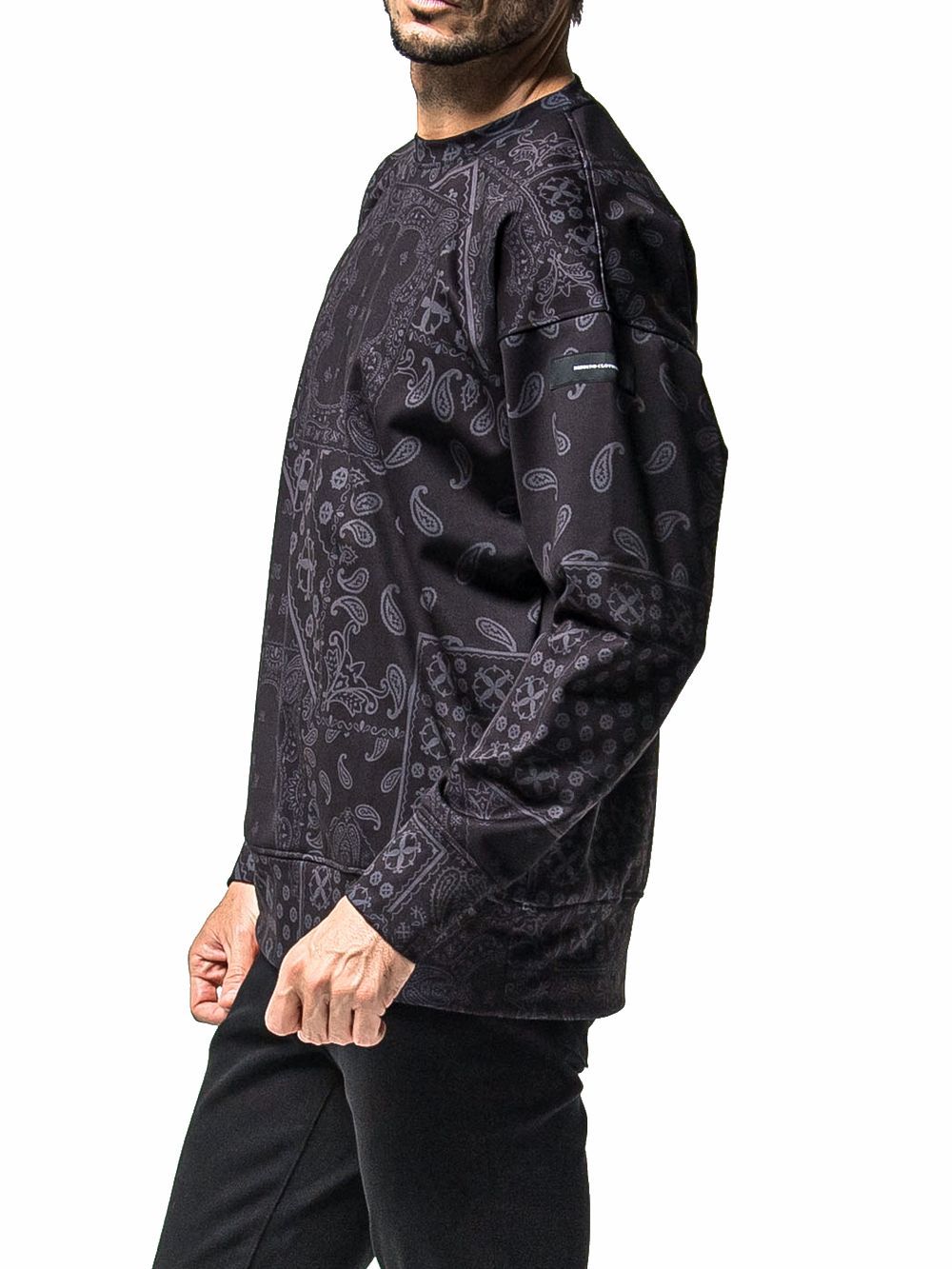 PAISLEY BACK FLEECE DROP TRAINER  プリント ルーズ トレーナー