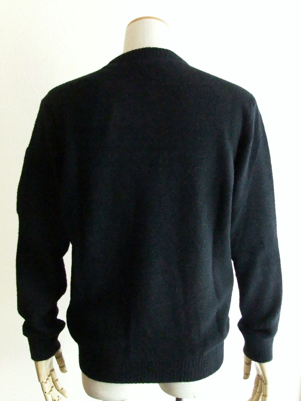 FLEECE KNIT JUMPER  (ブラック) ウール クルーネック セーター