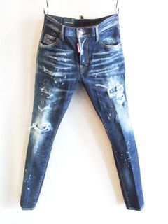 DARK RIPPED BLEACH WASH Wash SUPER TWINKY JEANS  スーパーツインキー ジーンズ