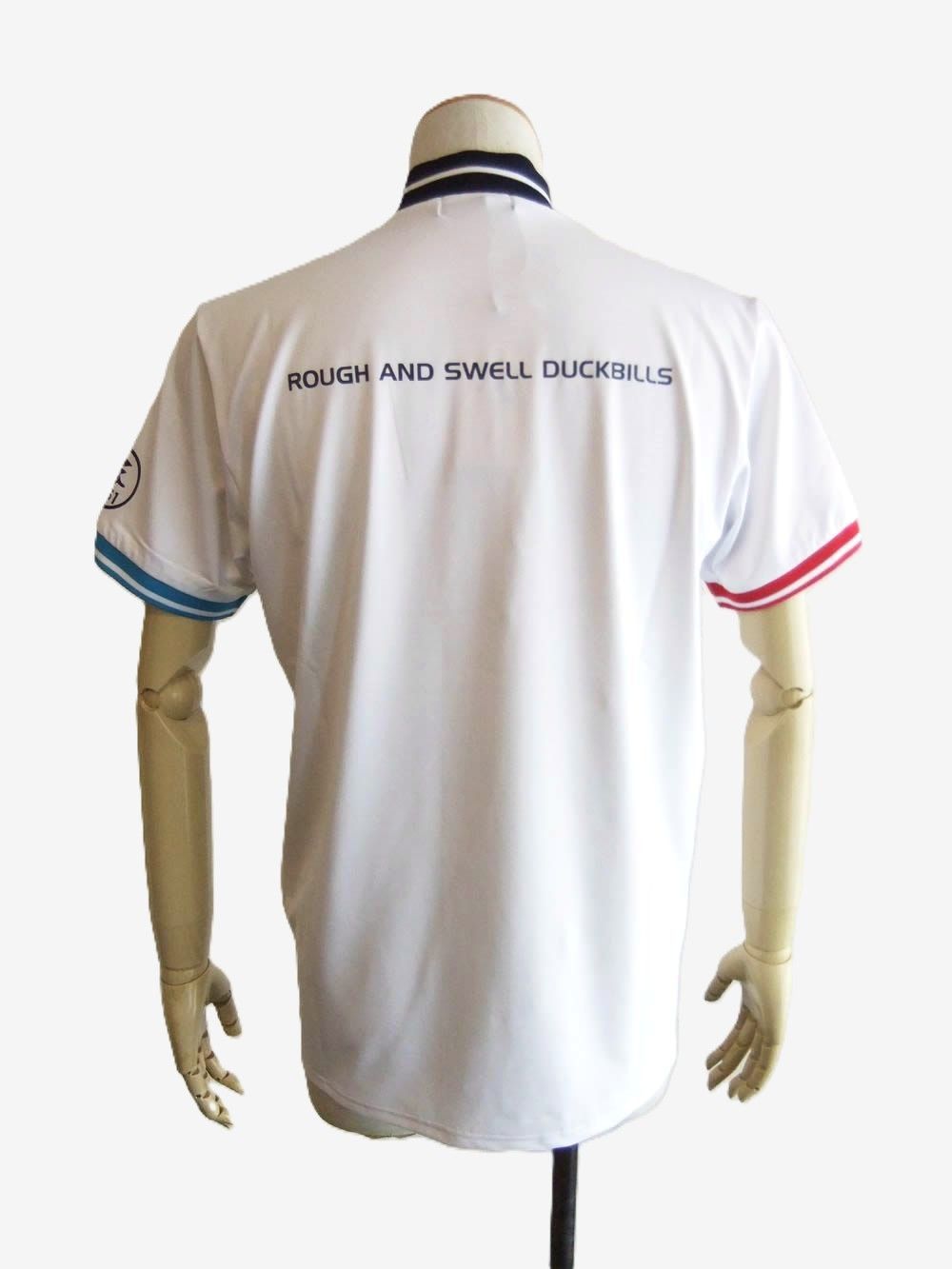 COLORFUL RIB MOCK  (ホワイト)  半袖モックネック ポロシャツ  RSM-26035