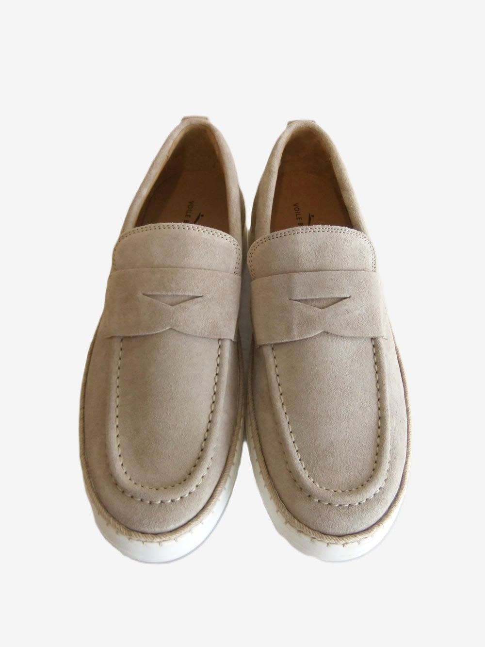 LAYTON MOK   (ベージュ)  スウェード レザー ローファー