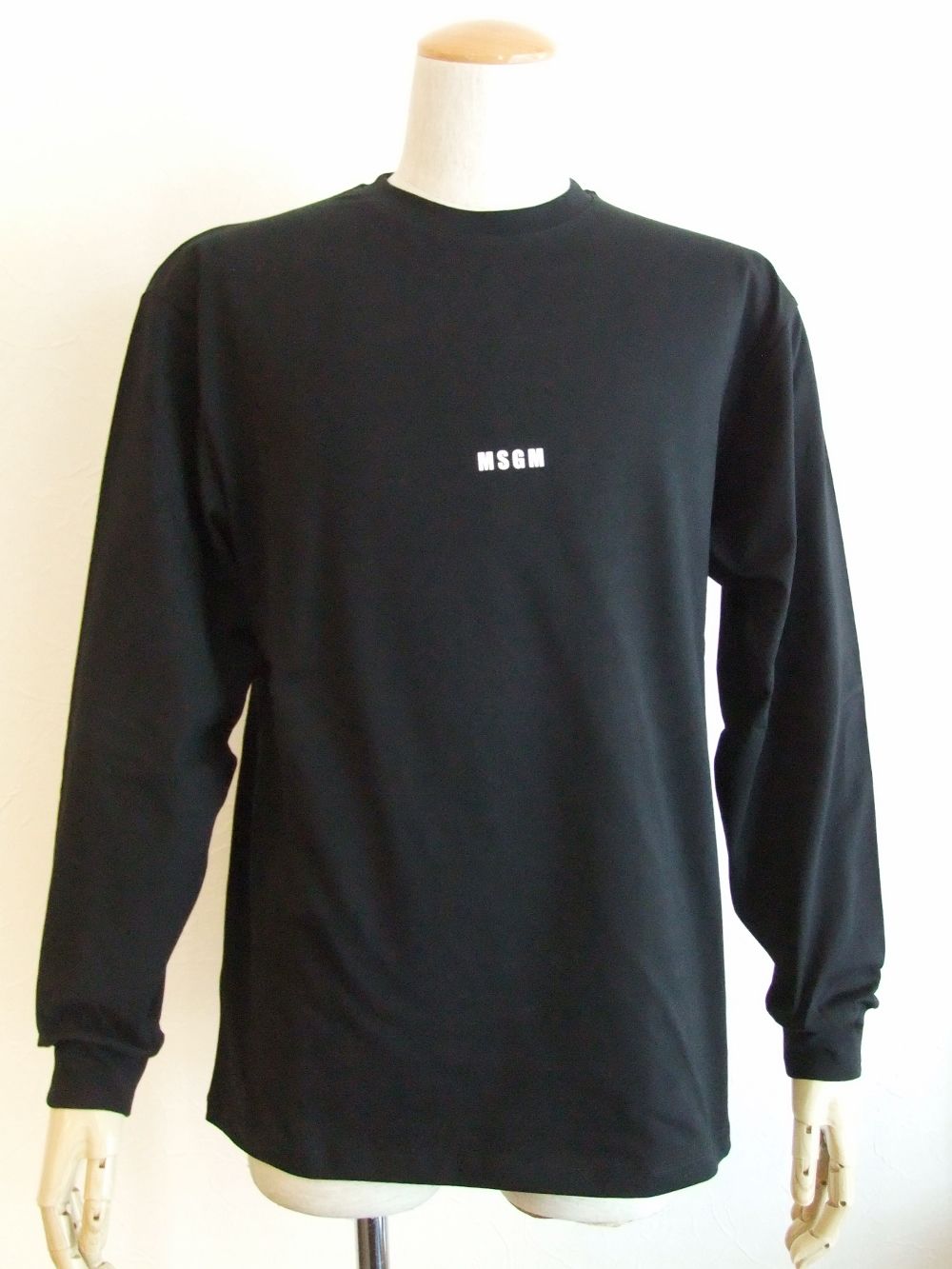 MSGM - ミニロゴ コットン 長袖 Tシャツ (ブラック) MM160 | 4.444