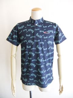 WAIMEA ROUGH-NECK  (ネイビー)  ロゴ半袖ラフネックポロ   RSM-23019