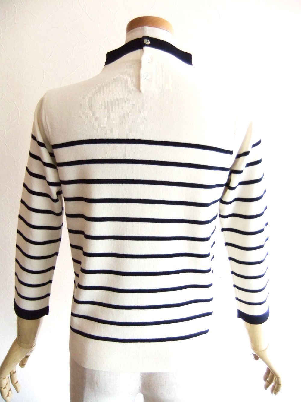【jeune】 モックネック クレリック ボーダー ニット  J143643M