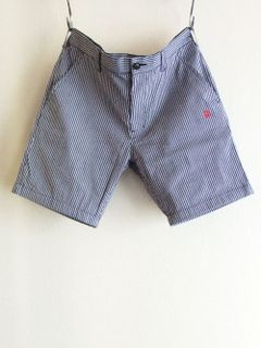 NEVADA SHORTS (ネイビー)  コットン ストライプ柄 ストレッチ ハーフパンツ   RSM-22078