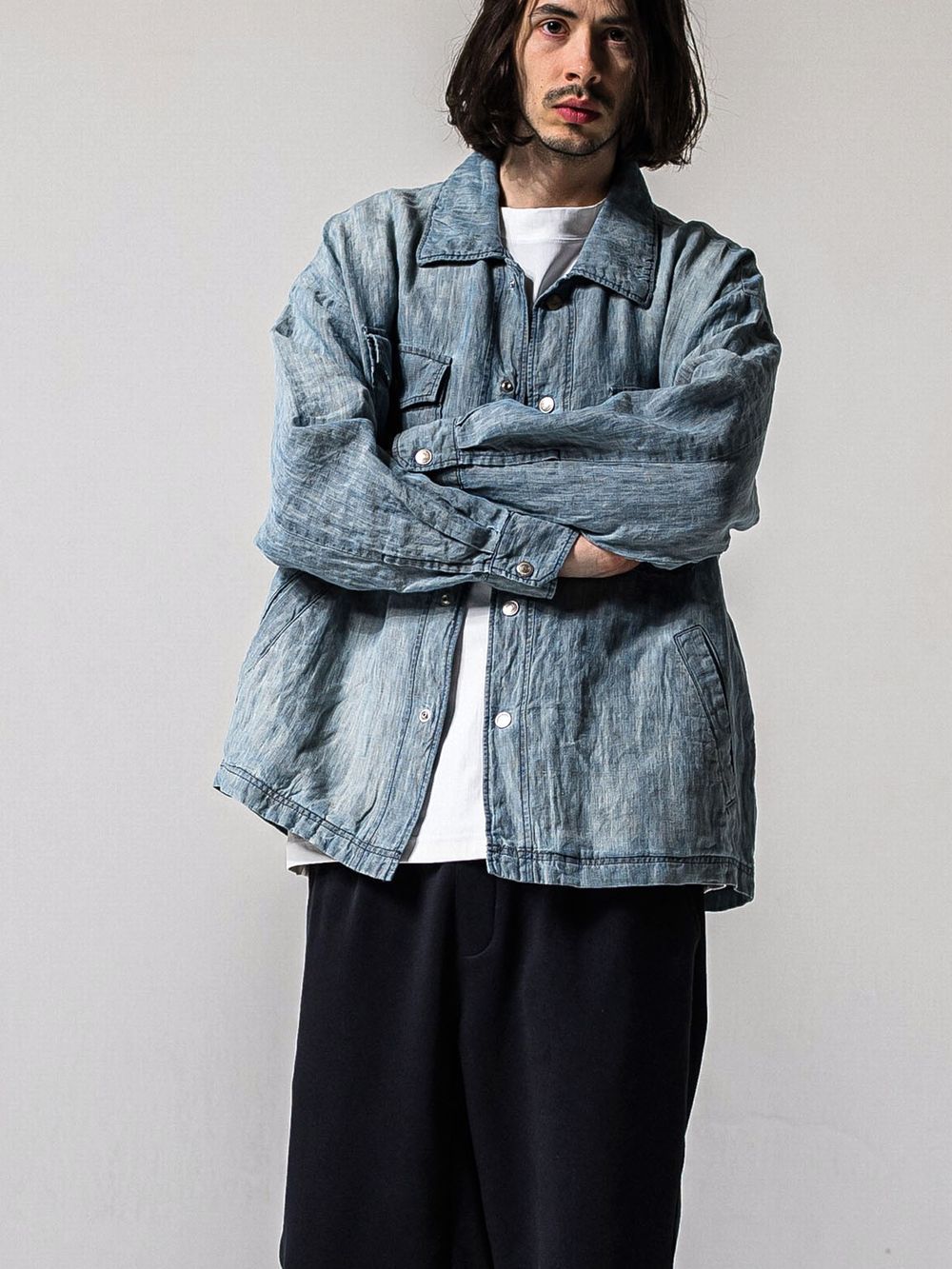 INDIGO LINEN JACK SHIRTS  インディゴ染め シャツ ジャケット