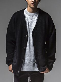 ANGOLA BOA PILE CARDIGAN  (ブラック)  アンゴラ ボアパイル カーディガン