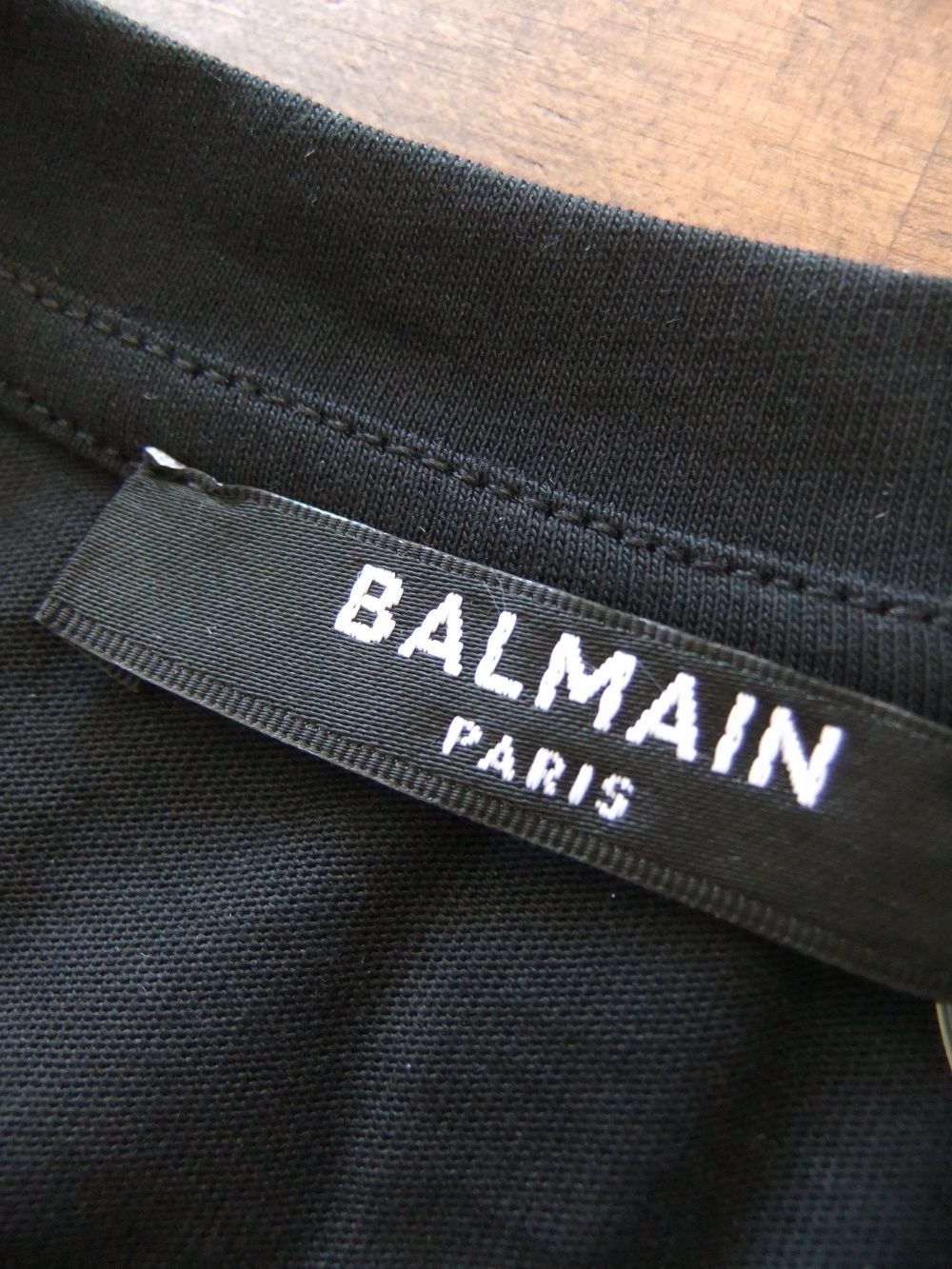 BALMAIN - ブラック コットン Tシャツ Balmain フロックメダリオン ...